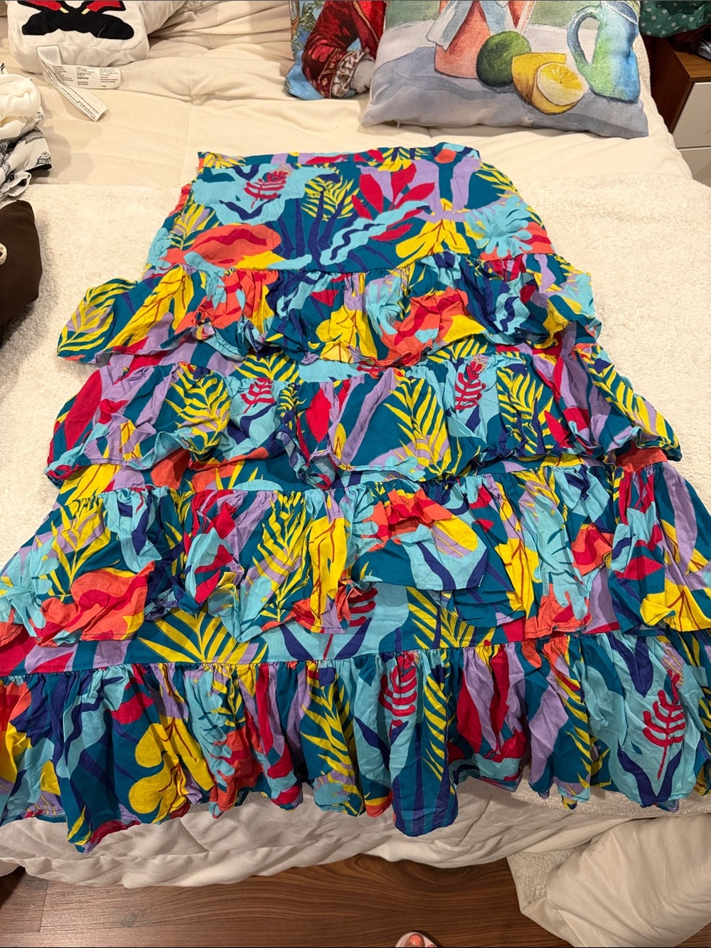 Buffalo David Bitton Multicolor Tiered Ruffle A-Line Skirt